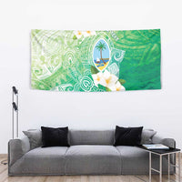 Hafa Adai Guam Chamorro Personalized Tapestry Summer Green Latte Stone with Guasali - Polynesian Pride