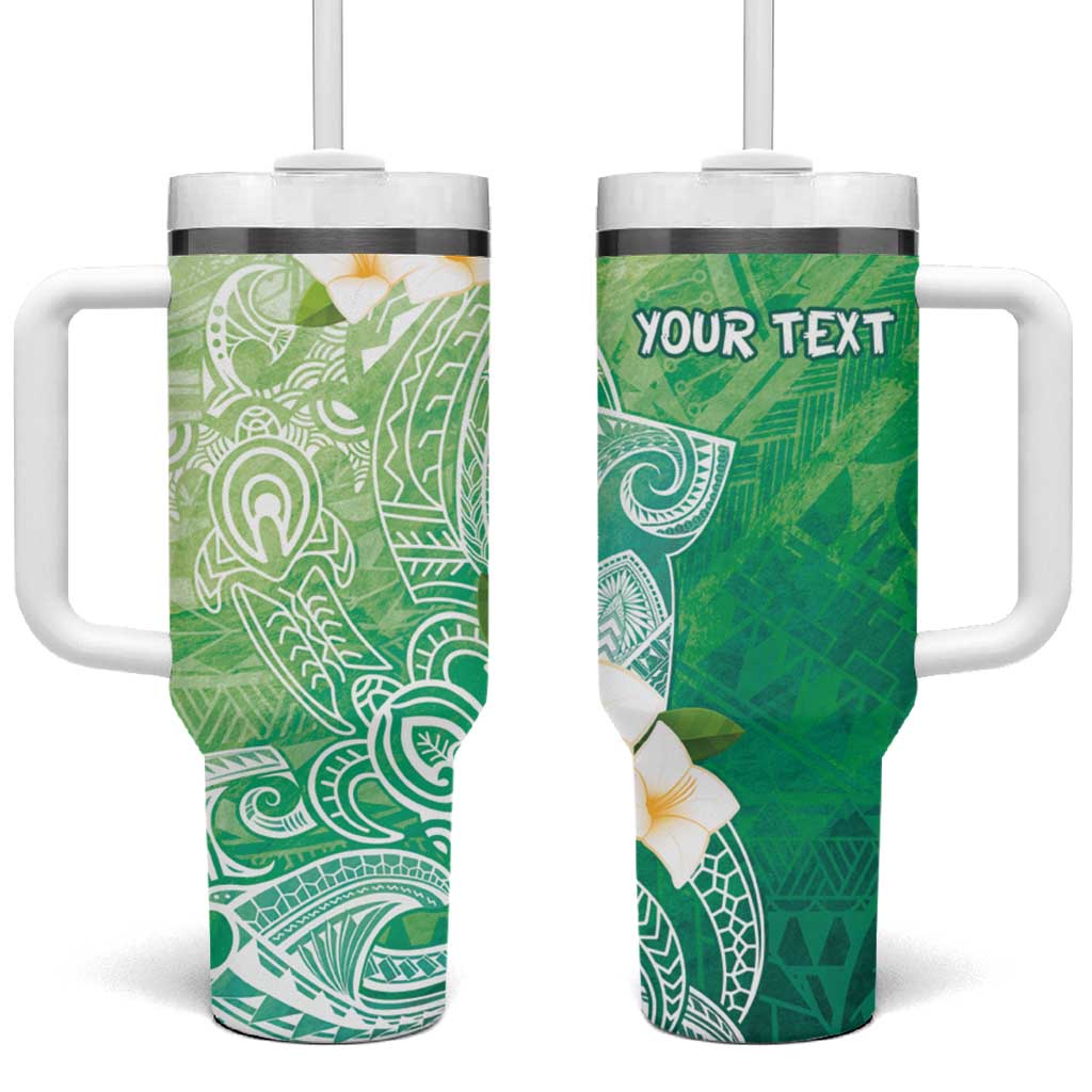 Hafa Adai Guam Chamorro Personalized Tumbler With Handle Summer Green Latte Stone with Guasali - Polynesian Pride