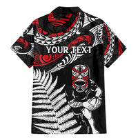 New Zealand Maori Rugby Personalised Family Matching Mermaid Dress and Hawaiian Shirt Ta Moko Silver Fern LT7 - Polynesian Pride
