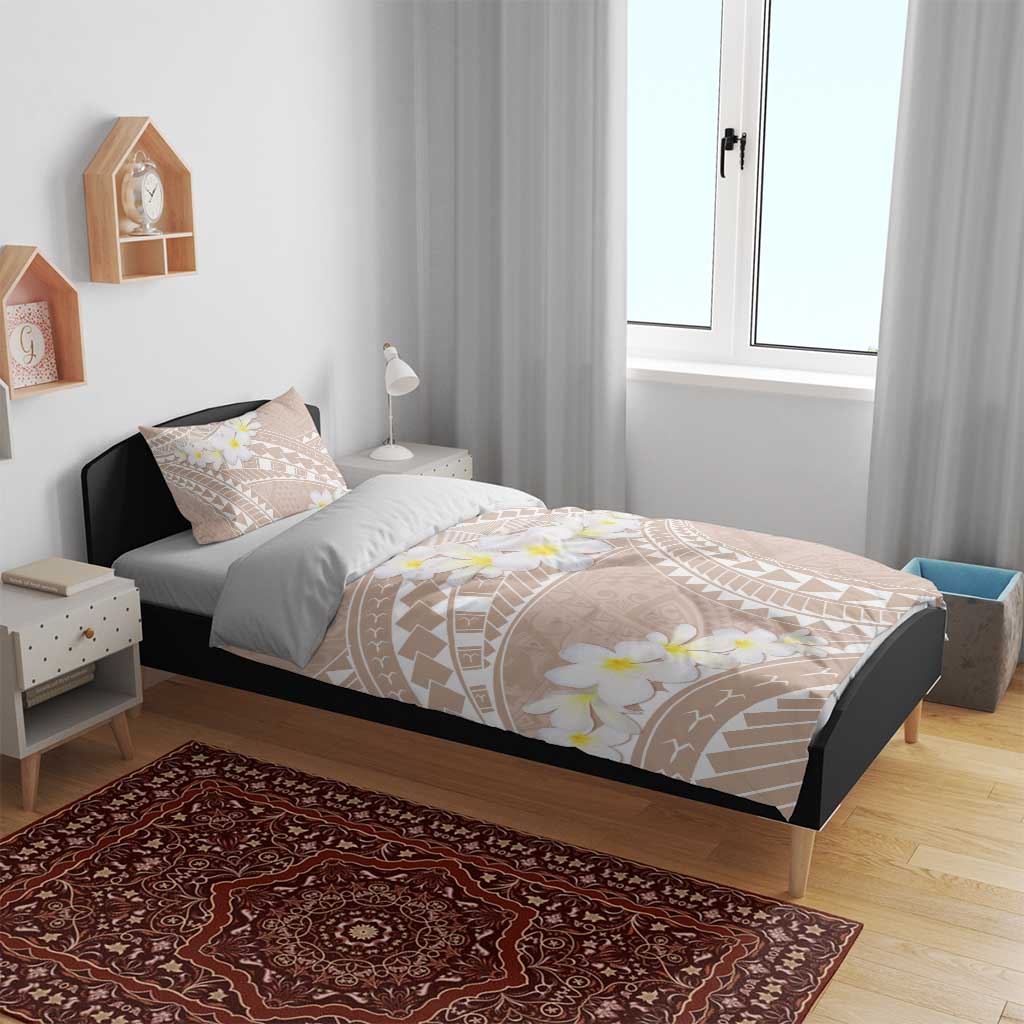 Polynesian Vintage Floral Bedding Set Beige Motifs - Polynesian Pride