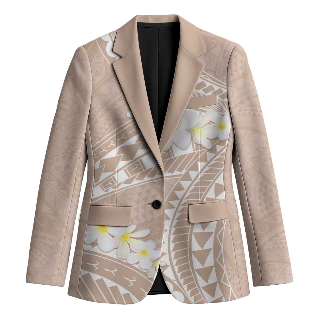 Polynesian Vintage Floral Blazer Beige Motifs - Polynesian Pride