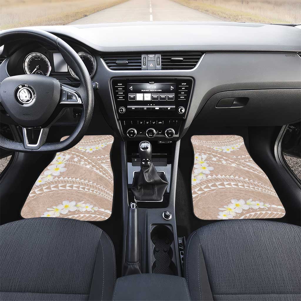 Polynesian Vintage Floral Car Mats Beige Motifs - Polynesian Pride