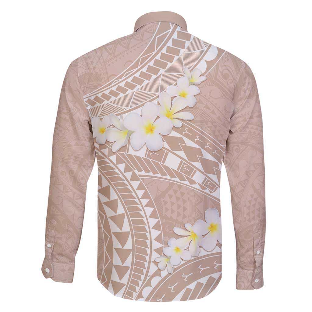 Polynesian Vintage Floral Family Matching Mermaid Dress and Hawaiian Shirt Beige Motifs LT7 - Polynesian Pride