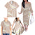 Polynesian Vintage Floral Family Matching Off The Shoulder Long Sleeve Dress and Hawaiian Shirt Beige Motifs - Polynesian Pride