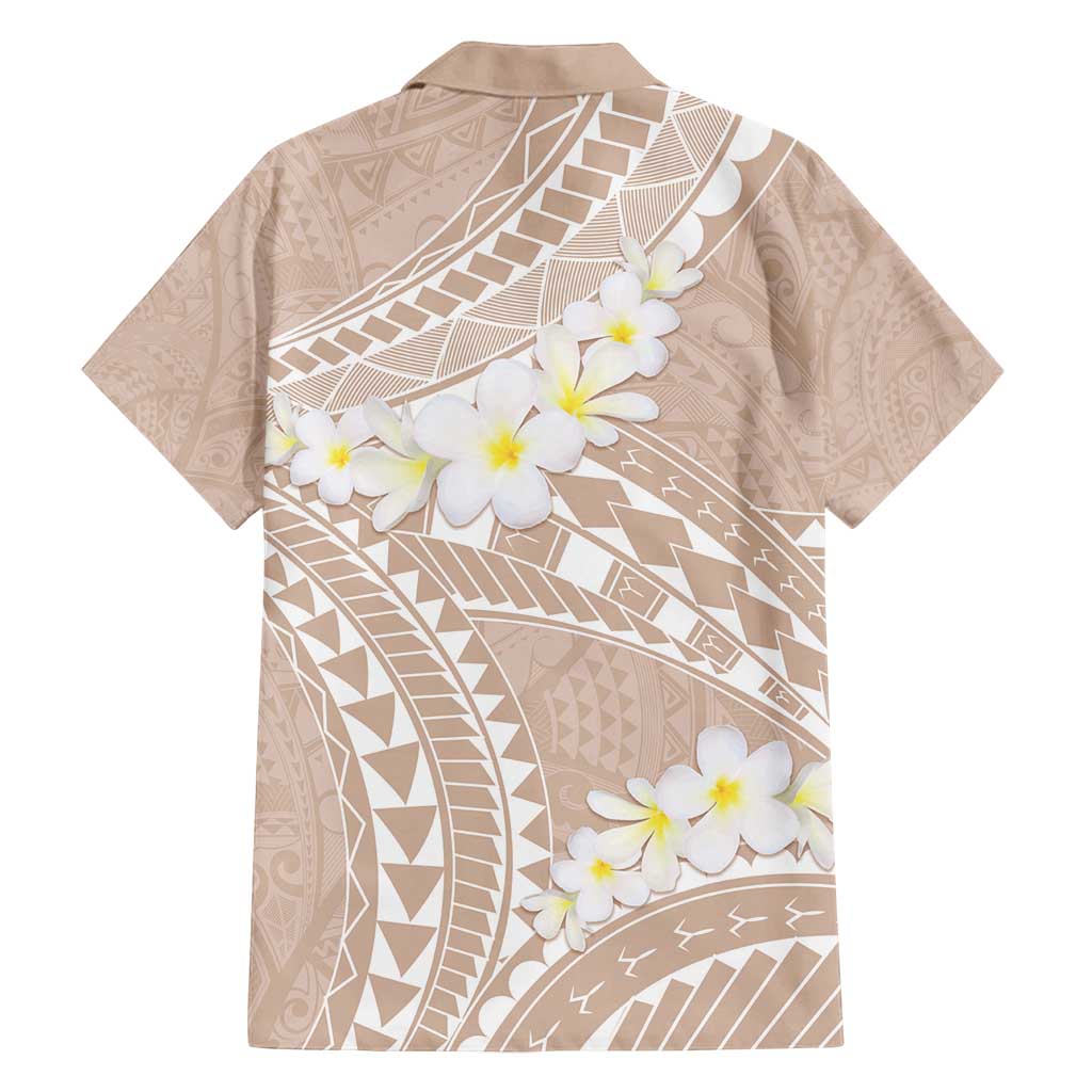 Polynesian Vintage Floral Family Matching Summer Maxi Dress and Hawaiian Shirt Beige Motifs LT7 - Polynesian Pride