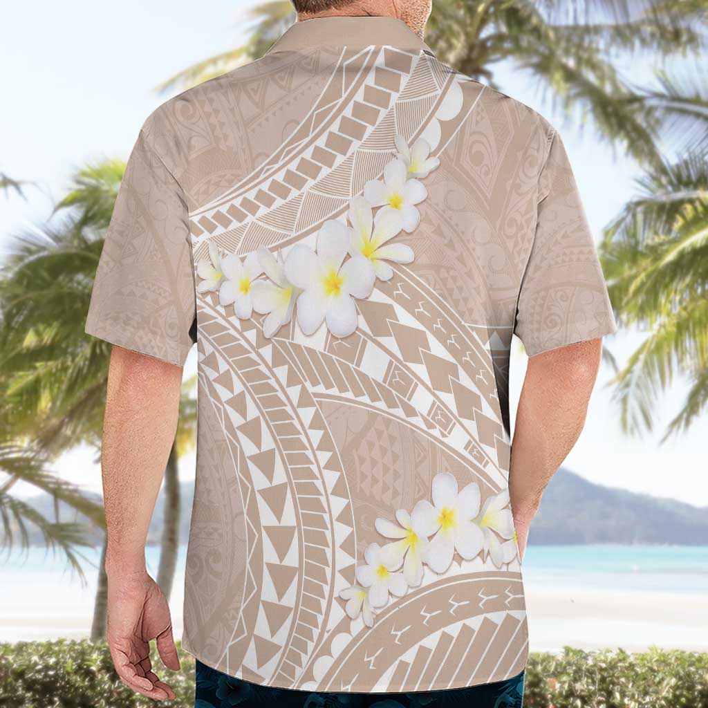 Polynesian Vintage Floral Hawaiian Shirt Beige Motifs - Polynesian Pride
