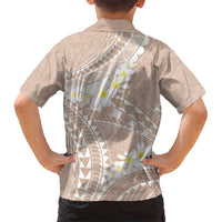 Polynesian Vintage Floral Hawaiian Shirt Beige Motifs - Polynesian Pride