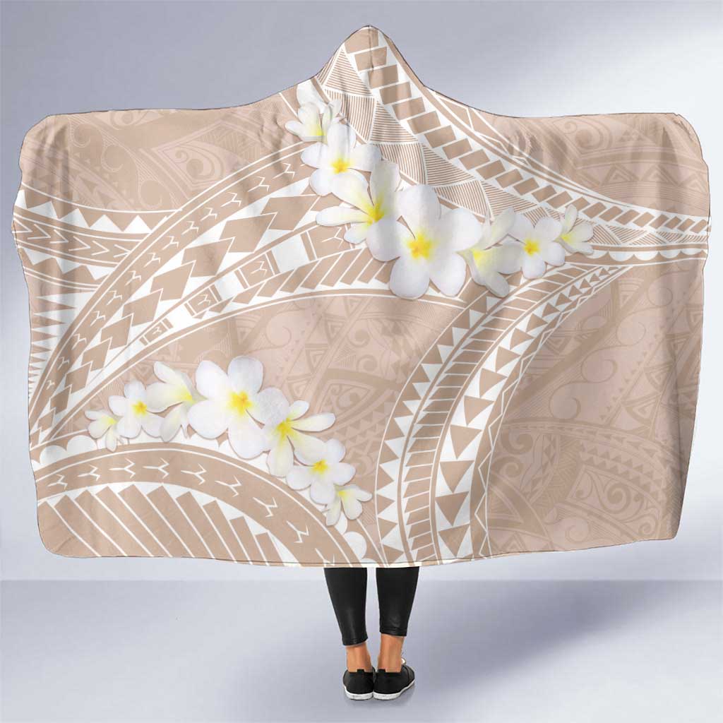 Polynesian Vintage Floral Hooded Blanket Beige Motifs LT7 One Size Beige - Polynesian Pride