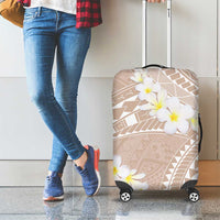 Polynesian Vintage Floral Luggage Cover Beige Motifs - Polynesian Pride