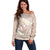 Polynesian Vintage Floral Off Shoulder Sweater Beige Motifs - Polynesian Pride