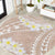 Polynesian Vintage Floral Round Carpet Beige Motifs - Polynesian Pride