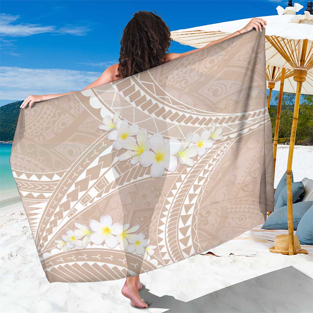 Polynesian Vintage Floral Sarong Beige Motifs - Polynesian Pride