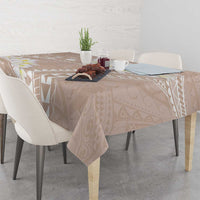 Polynesian Vintage Floral Tablecloth Beige Motifs - Polynesian Pride