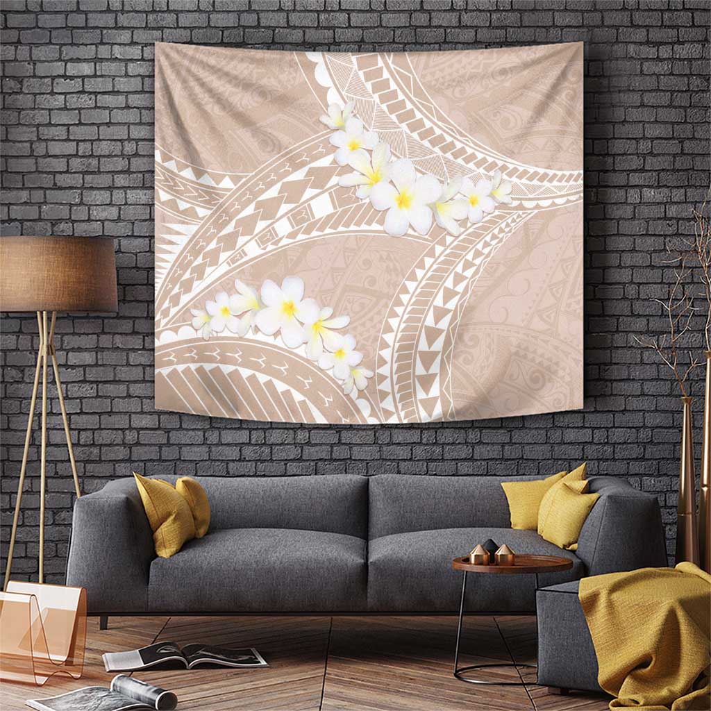Polynesian Vintage Floral Tapestry Beige Motifs LT7 Beige - Polynesian Pride