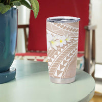 Polynesian Vintage Floral Tumbler Cup Beige Motifs - Polynesian Pride