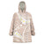 Polynesian Vintage Floral Wearable Blanket Hoodie Beige Motifs - Polynesian Pride