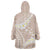 Polynesian Vintage Floral Wearable Blanket Hoodie Beige Motifs - Polynesian Pride