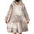 Polynesian Vintage Floral Wearable Blanket Hoodie Beige Motifs - Polynesian Pride