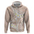 Polynesian Vintage Floral Zip Hoodie Beige Motifs - Polynesian Pride