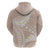 Polynesian Vintage Floral Zip Hoodie Beige Motifs - Polynesian Pride