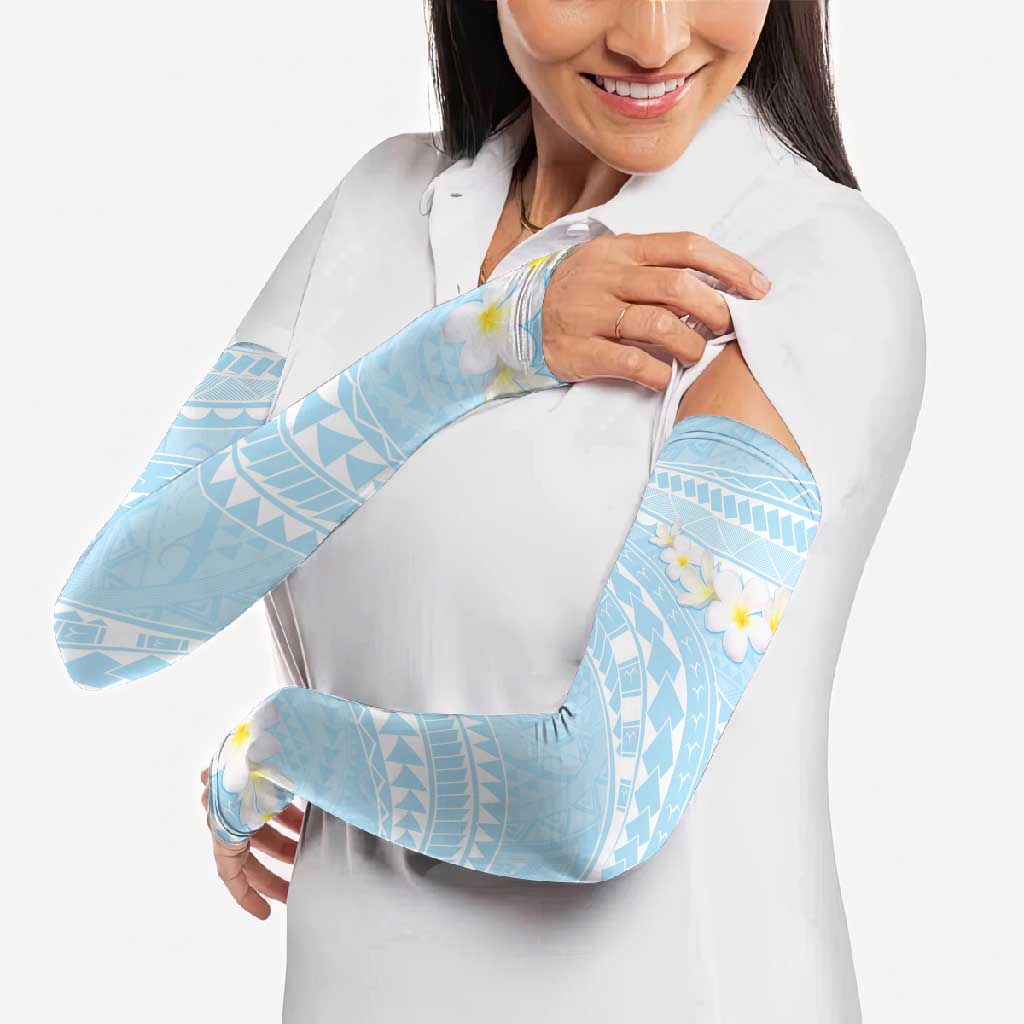Polynesian Vintage Floral Arm Sleeves Azure Motifs - Polynesian Pride
