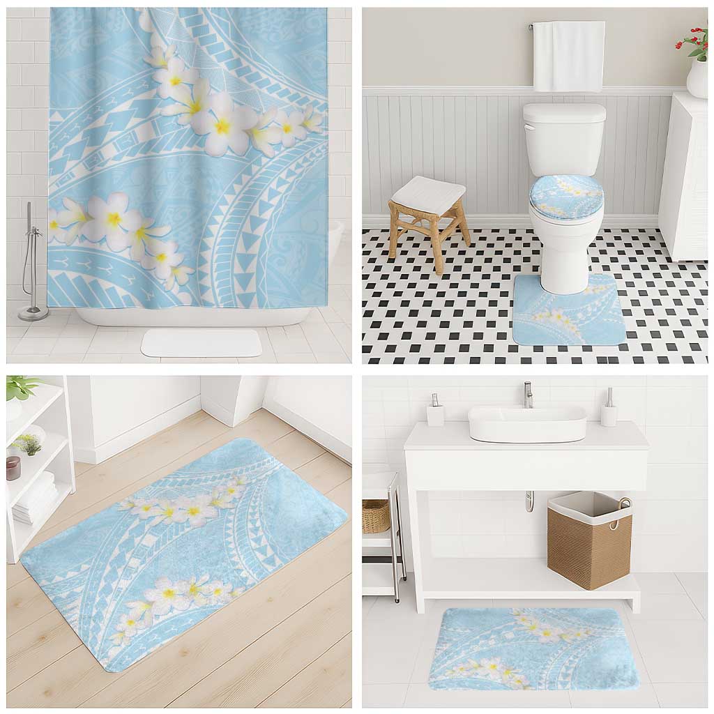 Polynesian Vintage Floral Bathroom Set Azure Motifs - Polynesian Pride