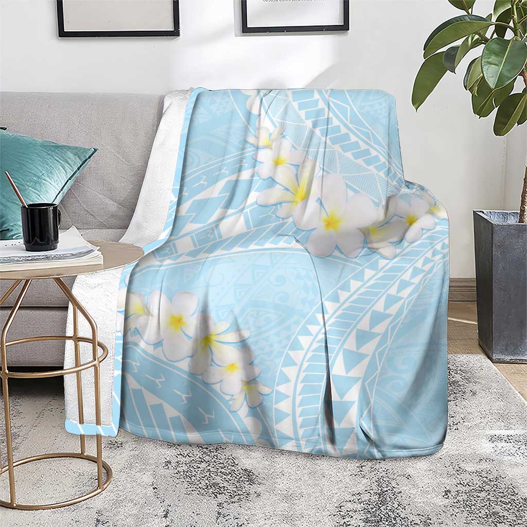 Polynesian Vintage Floral Blanket Azure Motifs - Polynesian Pride