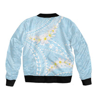 Polynesian Vintage Floral Bomber Jacket Azure Motifs - Polynesian Pride