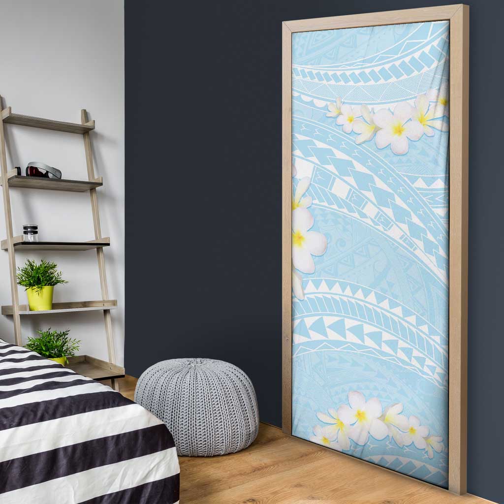 Polynesian Vintage Floral Door Cover Azure Motifs - Polynesian Pride