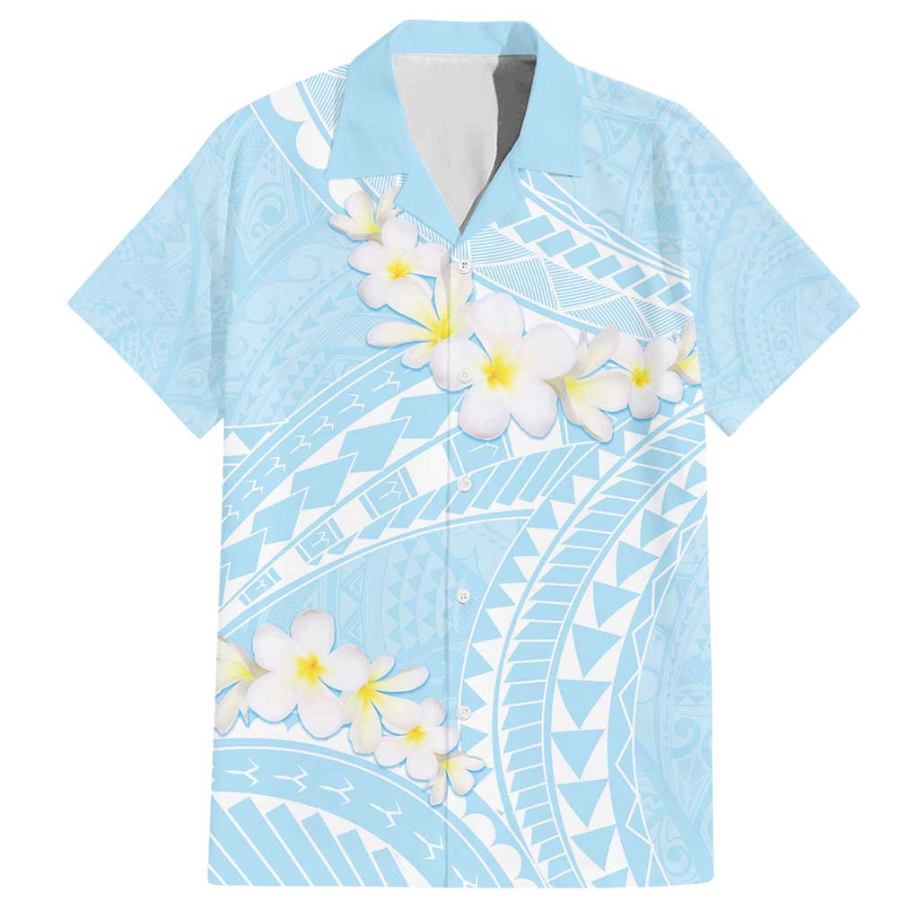 Polynesian Vintage Floral Family Matching Long Sleeve Bodycon Dress and Hawaiian Shirt Azure Motifs LT7 Dad's Shirt - Short Sleeve Azure - Polynesian Pride