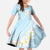 Polynesian Vintage Floral Family Matching Off The Shoulder Long Sleeve Dress and Hawaiian Shirt Azure Motifs - Polynesian Pride