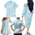 Polynesian Vintage Floral Family Matching Off The Shoulder Long Sleeve Dress and Hawaiian Shirt Azure Motifs - Polynesian Pride