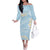 Polynesian Vintage Floral Family Matching Off The Shoulder Long Sleeve Dress and Hawaiian Shirt Azure Motifs - Polynesian Pride