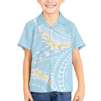 Polynesian Vintage Floral Family Matching Off The Shoulder Long Sleeve Dress and Hawaiian Shirt Azure Motifs LT7 Son's Shirt Azure - Polynesian Pride