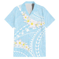 Polynesian Vintage Floral Family Matching Short Sleeve Bodycon Dress and Hawaiian Shirt Azure Motifs LT7 Dad's Shirt - Short Sleeve Azure - Polynesian Pride