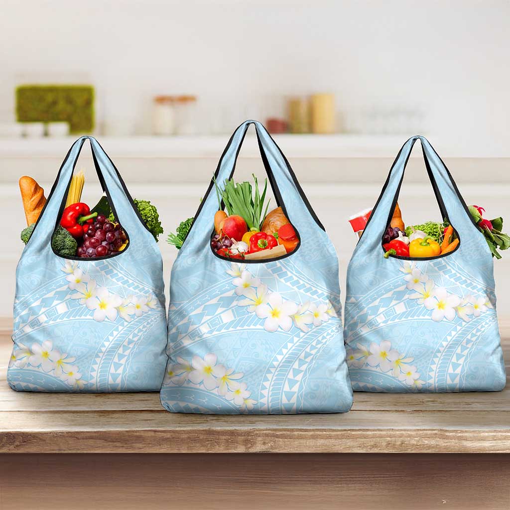 Polynesian Vintage Floral Grocery Bag Azure Motifs - Polynesian Pride