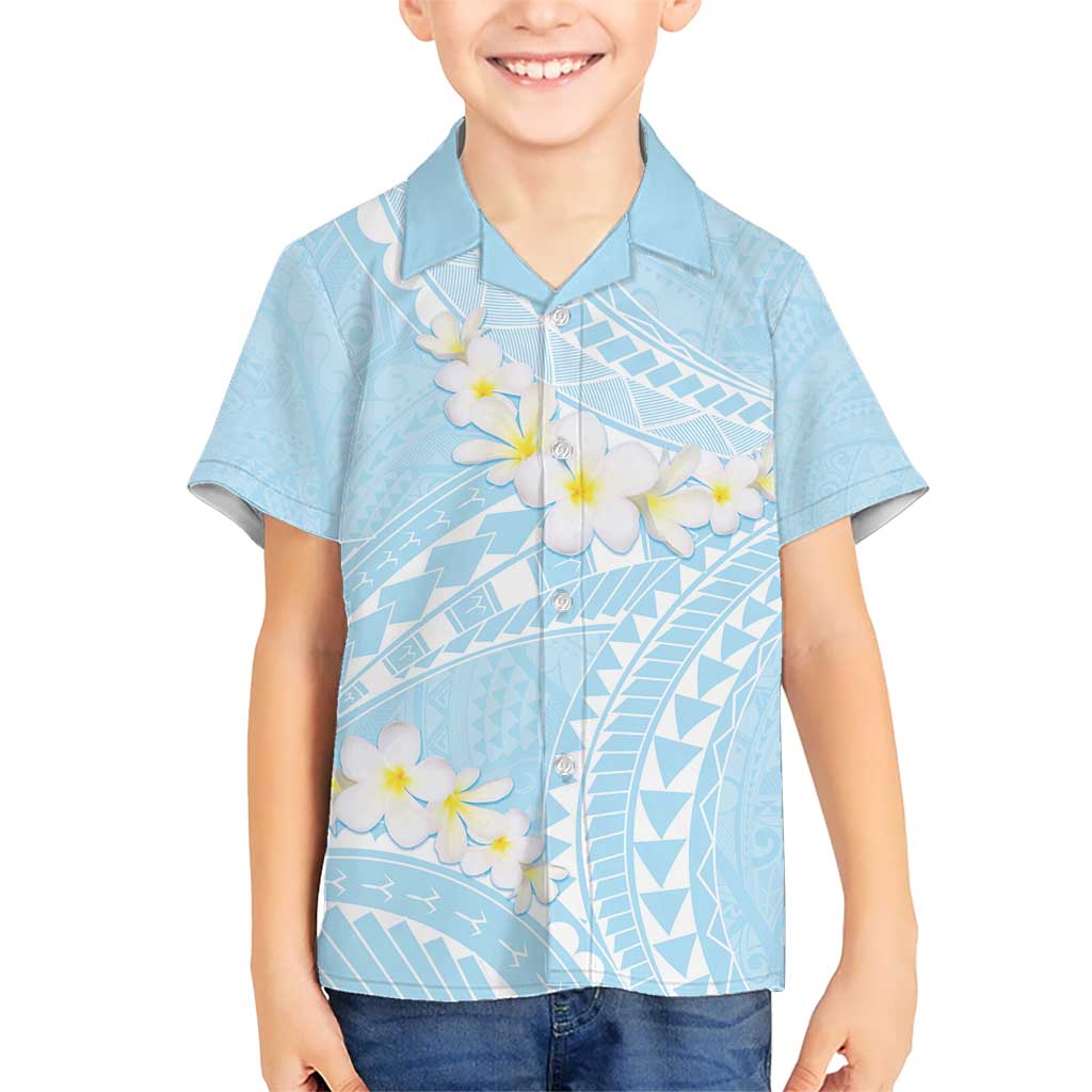 Polynesian Vintage Floral Hawaiian Shirt Azure Motifs - Polynesian Pride