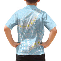 Polynesian Vintage Floral Hawaiian Shirt Azure Motifs - Polynesian Pride