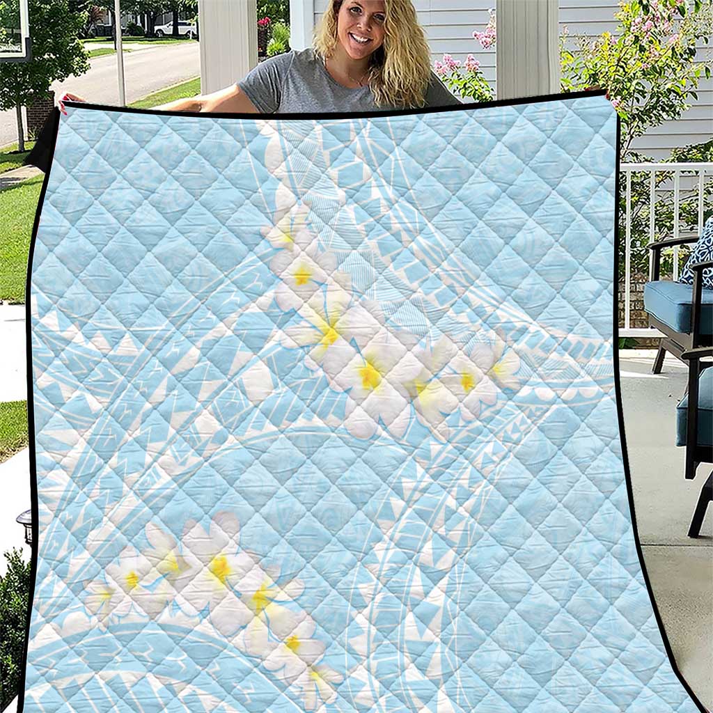 Polynesian Vintage Floral Quilt Azure Motifs - Polynesian Pride