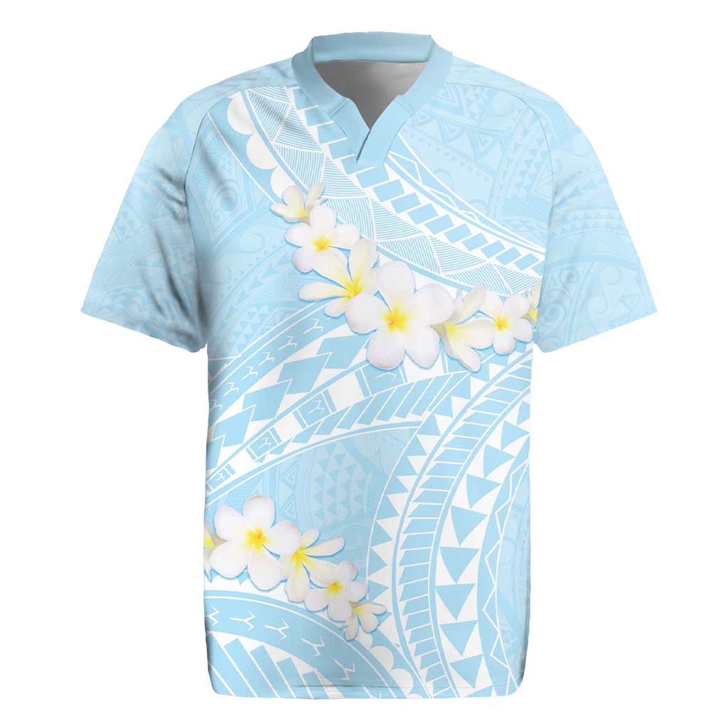 Polynesian Vintage Floral Rugby Jersey Azure Motifs LT7 Azure - Polynesian Pride