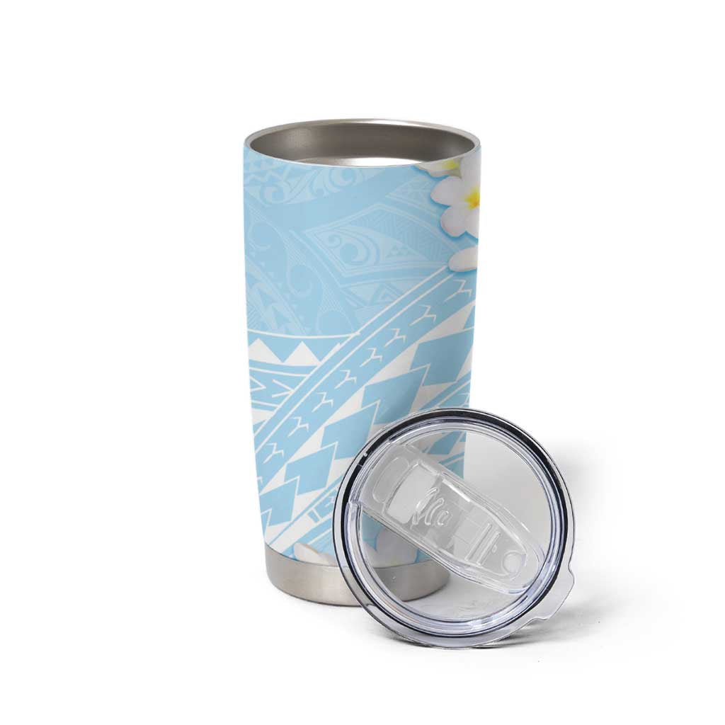 Polynesian Vintage Floral Tumbler Cup Azure Motifs LT7 - Polynesian Pride