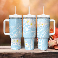 Polynesian Vintage Floral Tumbler With Handle Azure Motifs LT7 - Polynesian Pride