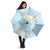 Polynesian Vintage Floral Umbrella Azure Motifs - Polynesian Pride