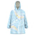 Polynesian Vintage Floral Wearable Blanket Hoodie Azure Motifs - Polynesian Pride
