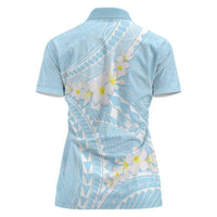 Polynesian Vintage Floral Women Polo Shirt Azure Motifs LT7 - Polynesian Pride