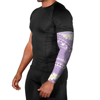 Polynesian Vintage Floral Arm Sleeves Lavender Motifs - Polynesian Pride