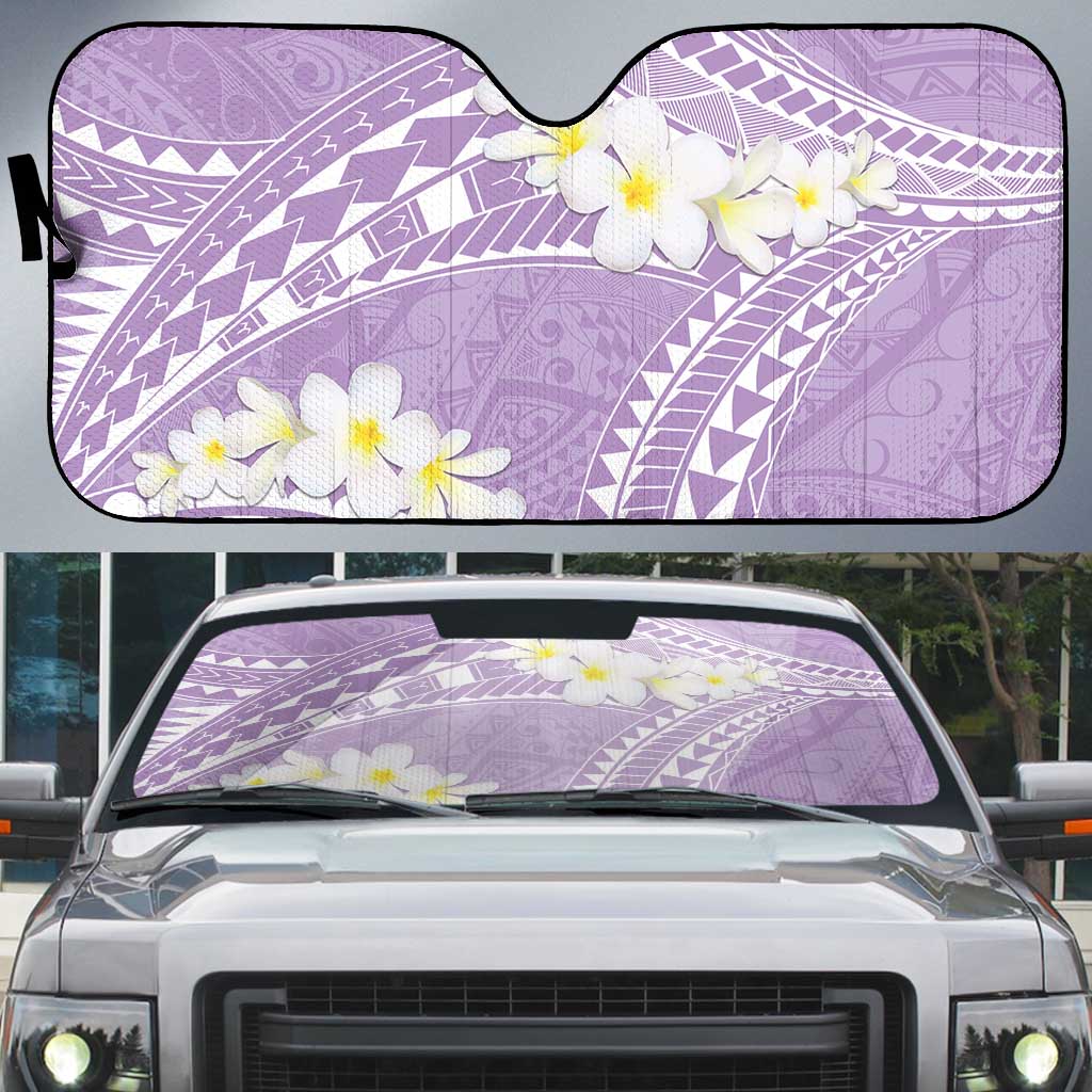 Polynesian Vintage Floral Auto Sun Shade Lavender Motifs LT7 Lavender - Polynesian Pride