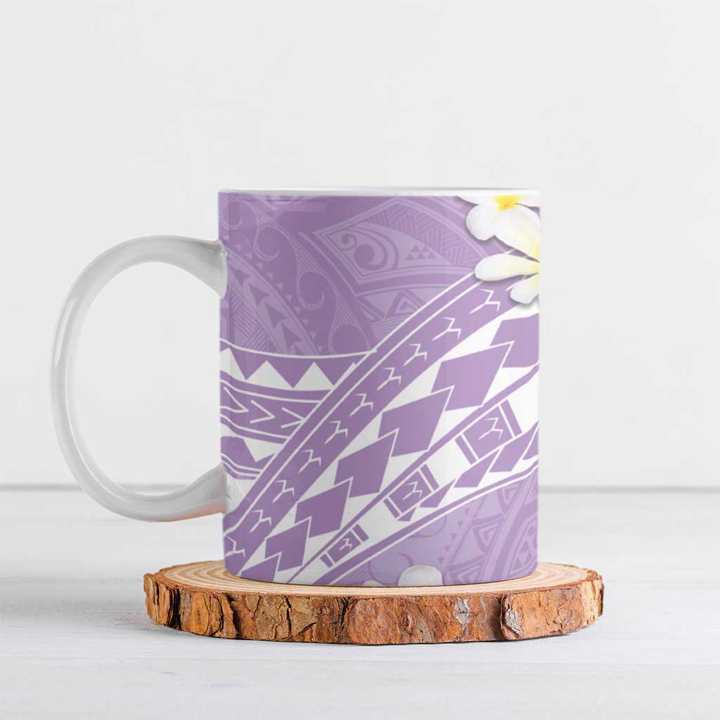 Polynesian Vintage Floral Ceramic Mug Lavender Motifs - Polynesian Pride