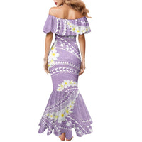 Polynesian Vintage Floral Family Matching Mermaid Dress and Hawaiian Shirt Lavender Motifs LT7 - Polynesian Pride