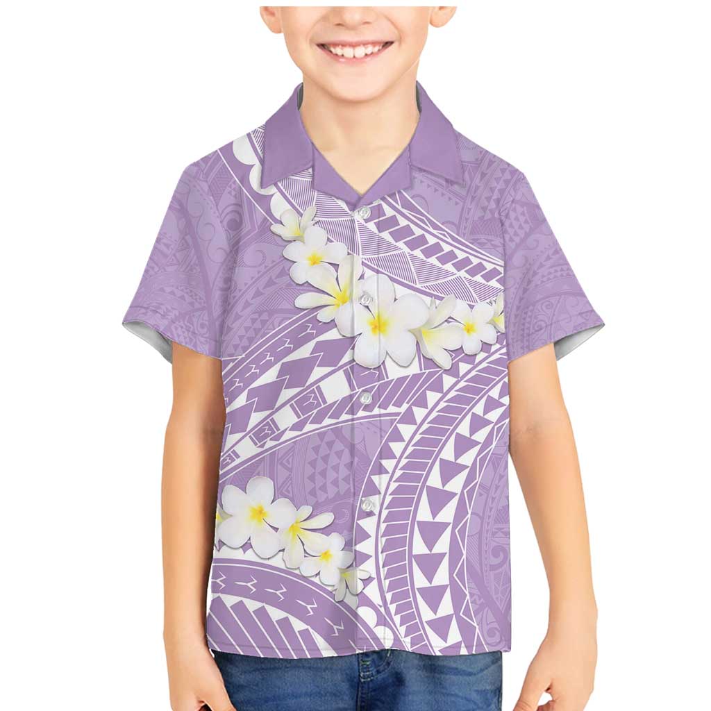 Polynesian Vintage Floral Family Matching Mermaid Dress and Hawaiian Shirt Lavender Motifs LT7 Son's Shirt Lavender - Polynesian Pride
